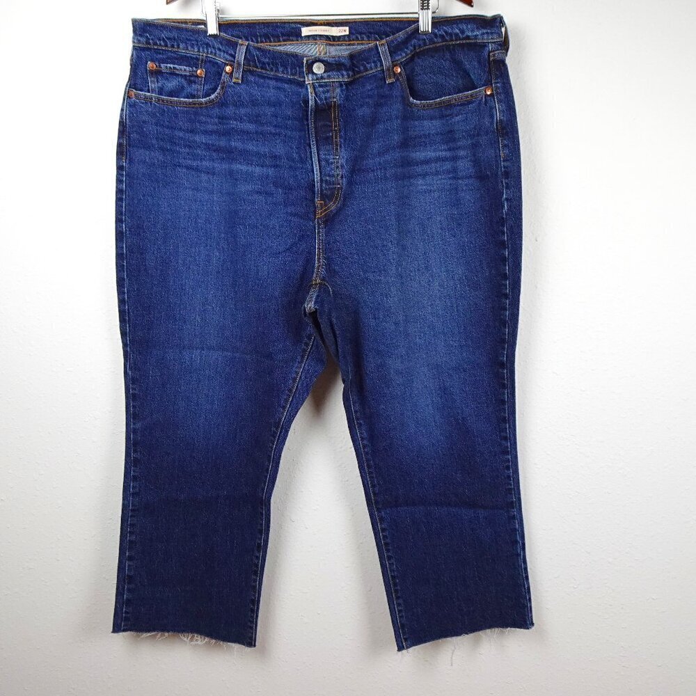 Levi's Wedgie Straight Jeans Women's Plus Size 22W Blue Denim Stretch NEW